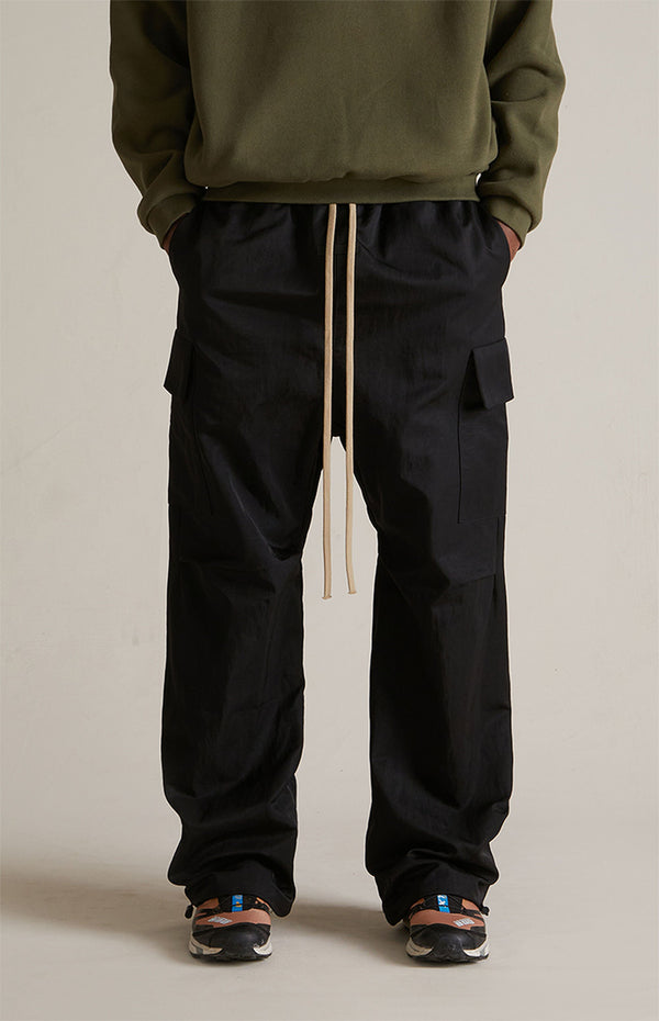 TEXTURED NYLON FIELD PANT - BLACK