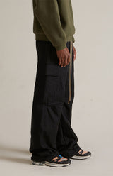 TEXTURED NYLON FIELD PANT - BLACK