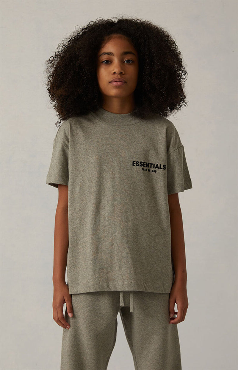 KIDS SHORT SLEEVE TEE DARK OATMEAL