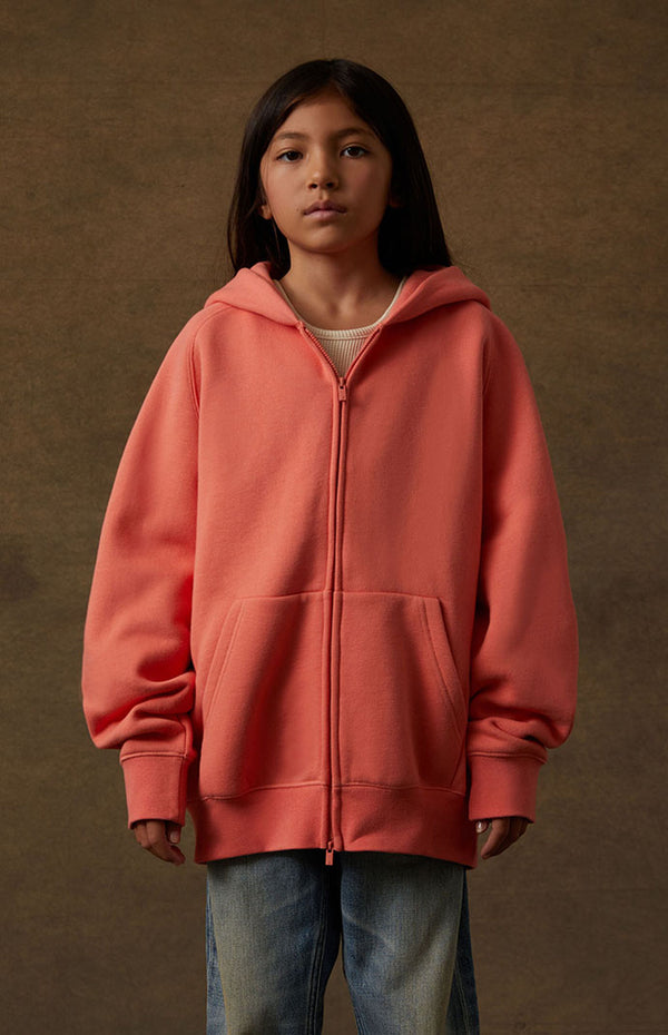 KIDS FULLZIP HOODIE CORAL