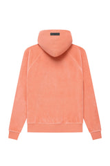 WOMEN VELOUR HOODIE CORAL