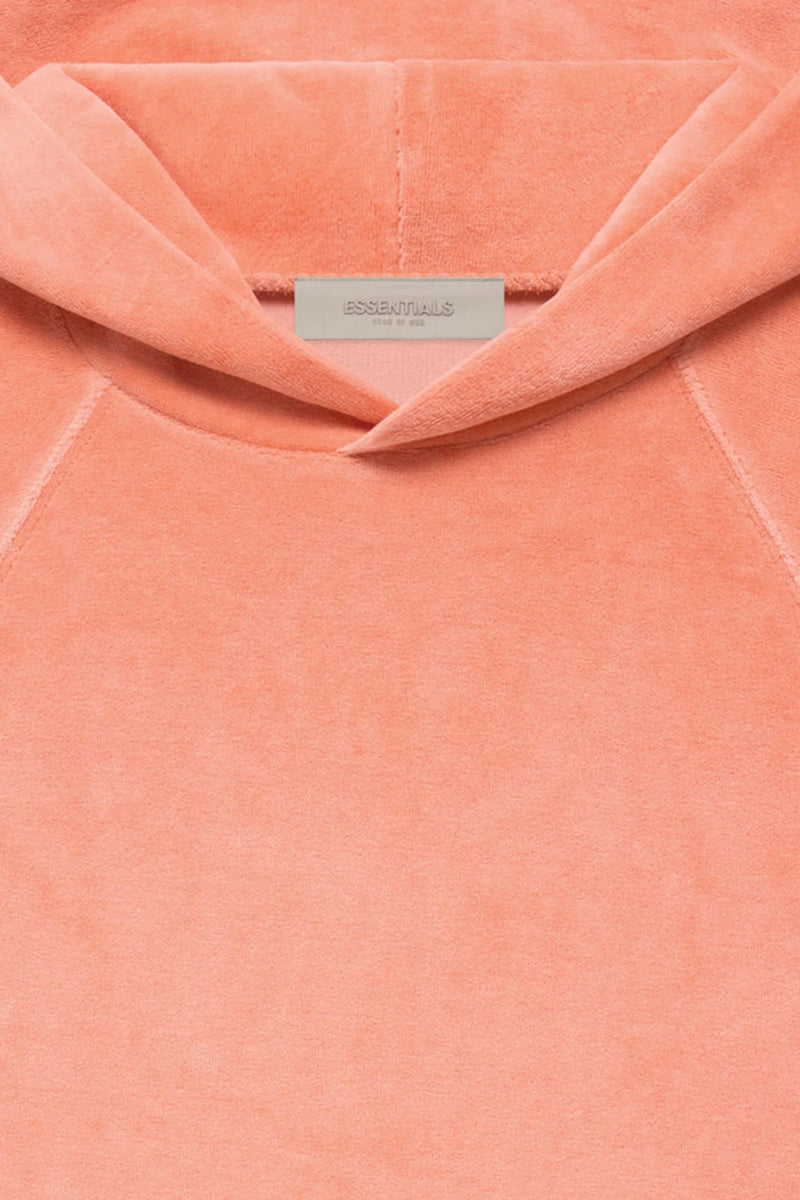 WOMEN VELOUR HOODIE CORAL