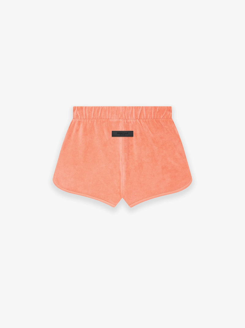 WOMEN VELOUR SHORT CORAL