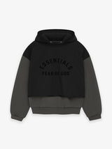 MEN-NYLON FLEECE HOODED SWEATER-INK/ JET BLACK