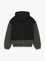 MEN-NYLON FLEECE HOODED SWEATER-INK/ JET BLACK