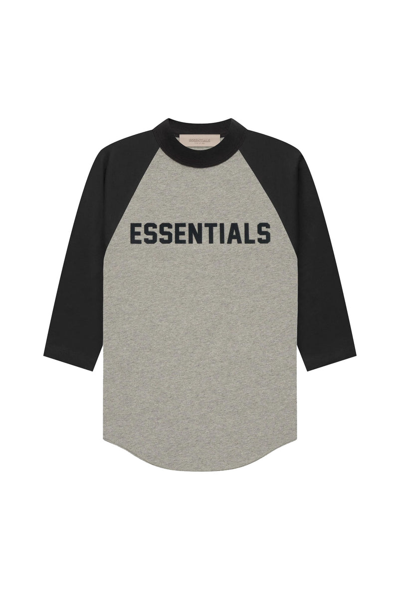 KIDS BASEBALL TEE DARK HEATEHR OATMEAL