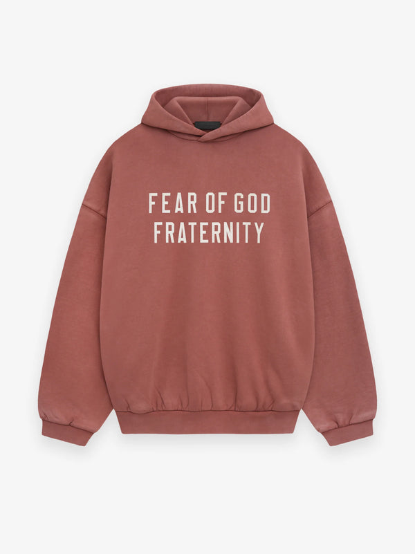 HEAVY FLEECE HOODIE - CRIMSON