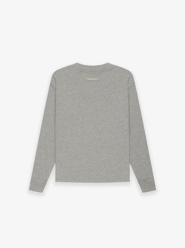 KIDS LONG SLEEVE TEE DARK HEATHER OATMEAL