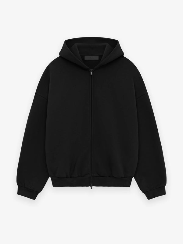 HEAVY FLEECE FULLZIP HOODIE  - BLACK