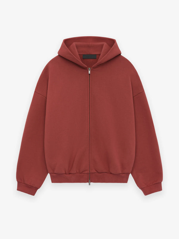 HEAVY FLEECE FULLZIP HOODIE - CRIMSON