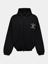 HEAVY FLEECE FULLZIP HOODIE -  BLACK