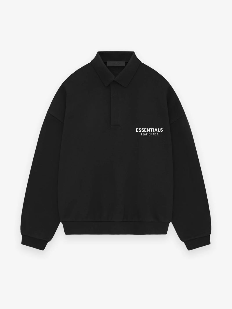 FLEECE POLO - BLACK