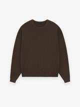 WAFFLE CREWNECK SWEATER - BROWN