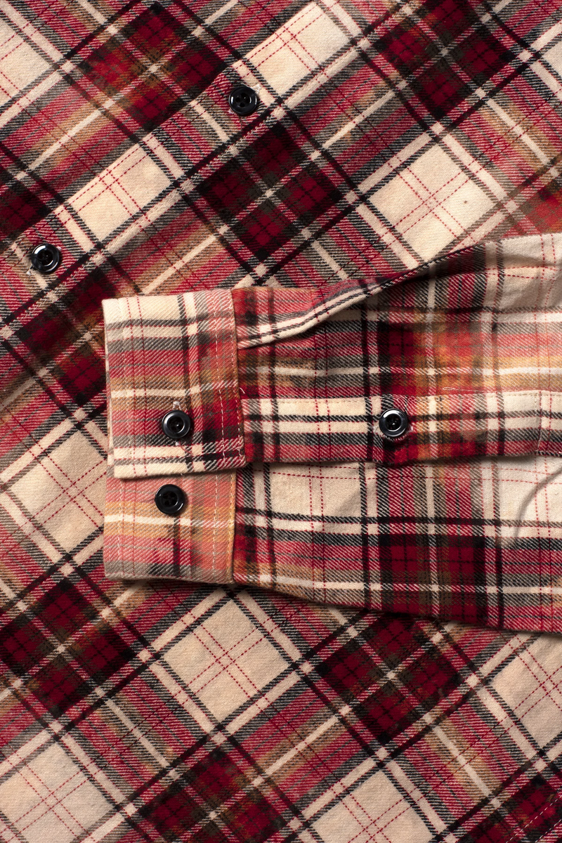 OTHER FLANNEL SHIRT BLEACH RED