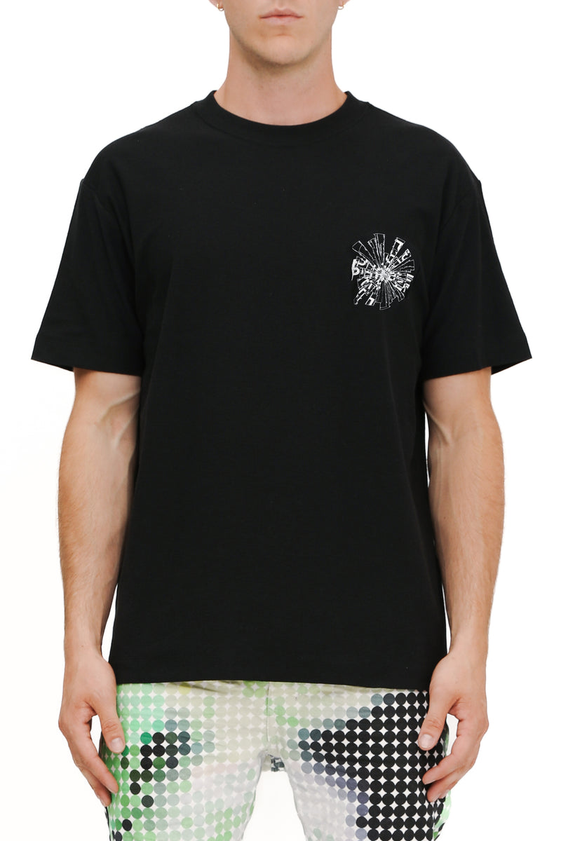 Shattered TEXTURED JERSEY T  BLACK