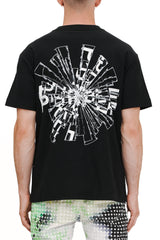 Shattered TEXTURED JERSEY T  BLACK