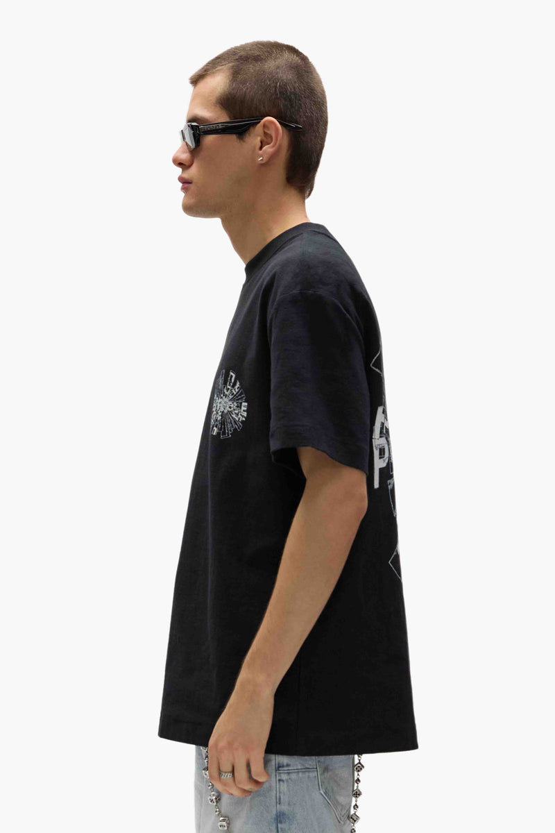 Shattered TEXTURED JERSEY T  BLACK