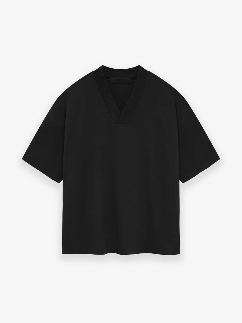 MEN-V-NECK TSHIRT-JET BLACK