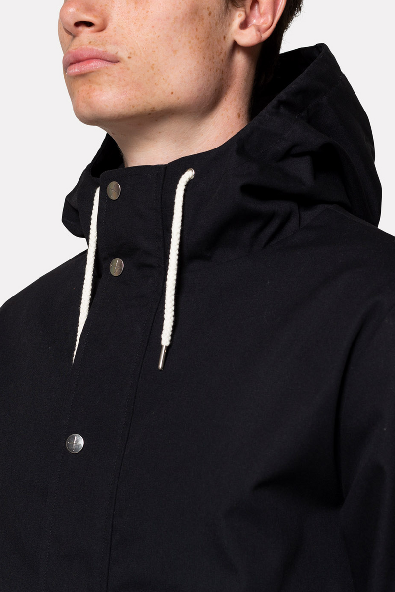 PARKA JACKET WITH SILVER TRIM MERCH BLACK