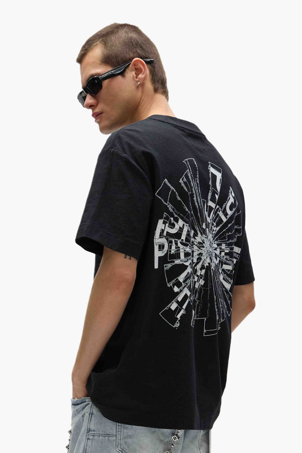 Shattered TEXTURED JERSEY T  BLACK